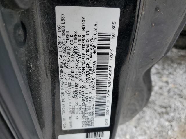 5TETX22N59Z647780 - 2009 TOYOTA TACOMA ACCESS CAB BLACK photo 12