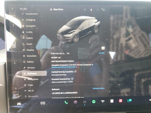 7SAXCDE58PF428284 - 2023 TESLA MODEL X შავი ფოტო 9