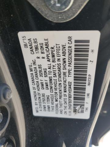 2HGFB2F80FH554402 - 2015 HONDA CIVIC EX BLACK photo 12