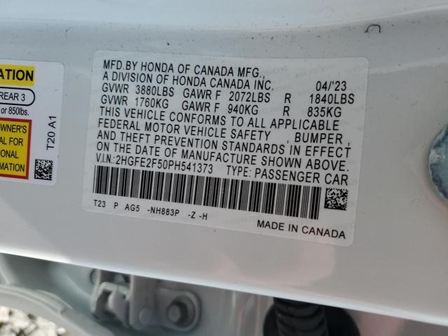 2HGFE2F50PH541373 - 2023 HONDA CIVIC SPORT 白色 照片 13