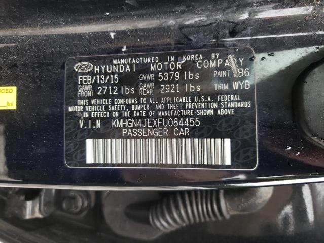 KMHGN4JEXFU084455 - 2015 HYUNDAI GENESIS 3.8L BLACK photo 12