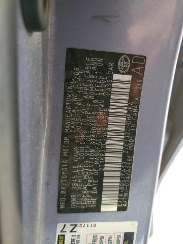 2T1KR32E16C608519 - 2006 TOYOTA COROLLA MA XR BLUE photo 12