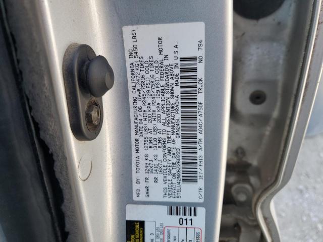 5TELU42NX6Z260223 - 2006 TOYOTA TACOMA DOUBLE CAB SILVER photo 13