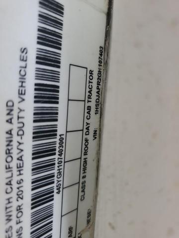 1HSDJAPR2GH107403 - 2016 INTERNATIONAL PROSTAR WHITE photo 10