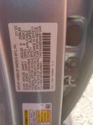 1HGCV2F30LA008031 - 2020 HONDA ACCORD SPORT SILVER photo 12