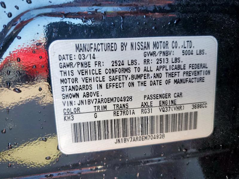 JN1BV7AR0EM704928 - 2014 INFINITI Q50 BASE 黑色 照片 13