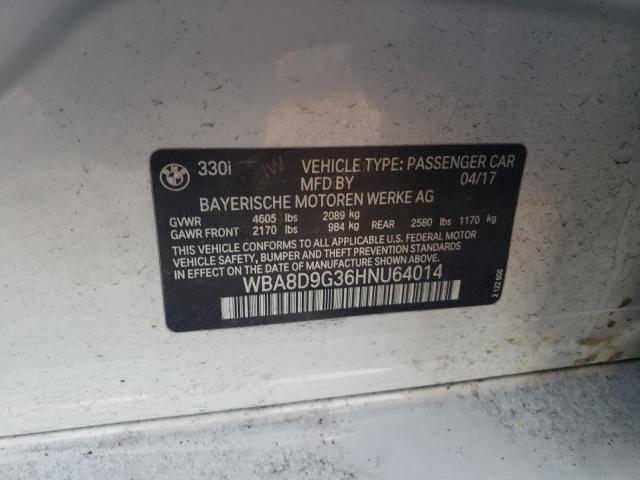 WBA8D9G36HNU64014 - 2017 BMW 330 XI WHITE photo 24