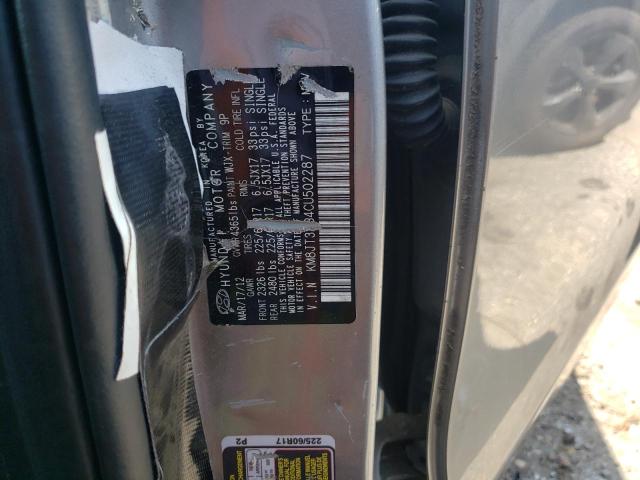 KM8JT3AB4CU502287 - 2012 HYUNDAI TUCSON GL SILVER photo 13