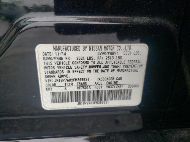 JN1BV7AR2FM395531 - 2015 INFINITI Q50 BASE BLACK photo 12