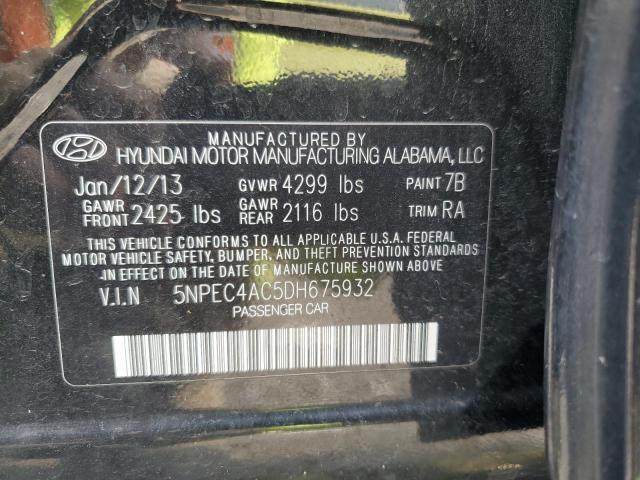 5NPEC4AC5DH675932 - 2013 HYUNDAI SONATA SE 黑色 照片 12