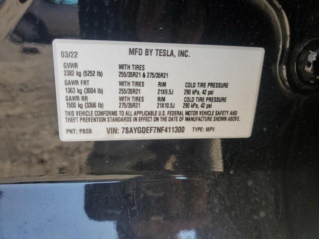 7SAYGDEF7NF411300 - 2022 TESLA MODEL Y 黑色 照片 13