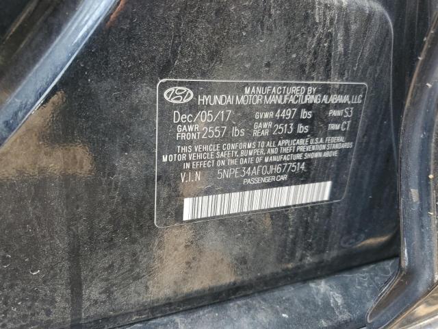 5NPE34AF0JH677514 - 2018 HYUNDAI SONATA SPORT Чорний фото 12