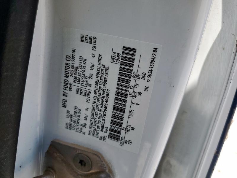 NM0LS7E29M1496861 - 2021 FORD TRANSIT CONNECT XL Սպիտակ լուսանկար 14