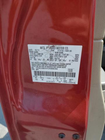 1FMCU9DG1CKB98394 - 2012 FORD ESCAPE XLT RED photo 13