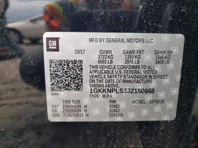 1GKKNPLS3JZ150668 - 2018 GMC ACADIA DENALI Siyah fotoğraf 13