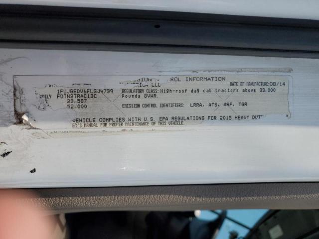 1FUJGEDV6FLGJ9739 - 2015 FREIGHTLINER CASCADIA 1 WHITE photo 10
