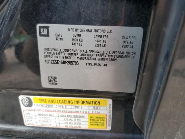 1G1ZC5E16BF265785 - 2011 CHEVROLET MALIBU 1LT 黑色 照片 12