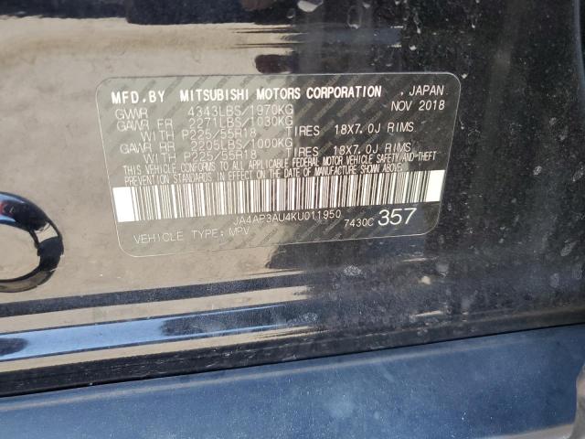 JA4AP3AU4KU011950 - 2019 MITSUBISHI OUTLANDER ES Qara foto 13