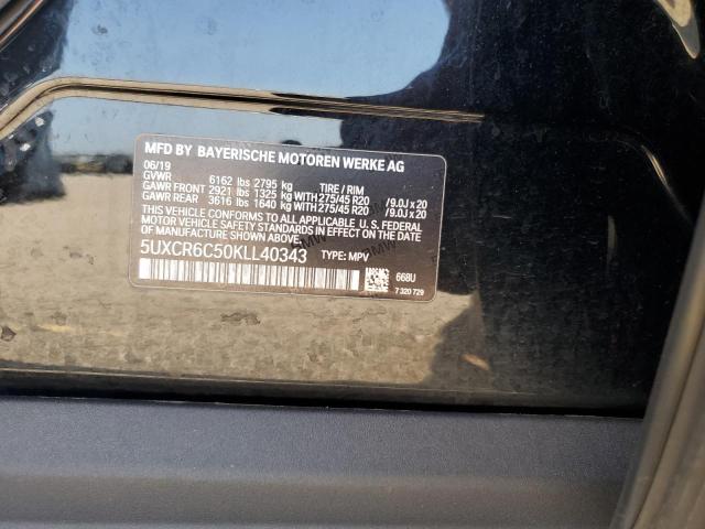 5UXCR6C50KLL40343 - 2019 BMW X5 XDRIVE40I BLACK photo 13