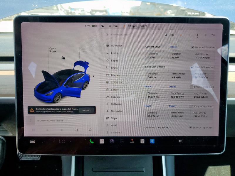 5YJ3E1EA4JF076328 - 2018 TESLA MODEL 3 Көк фото 9