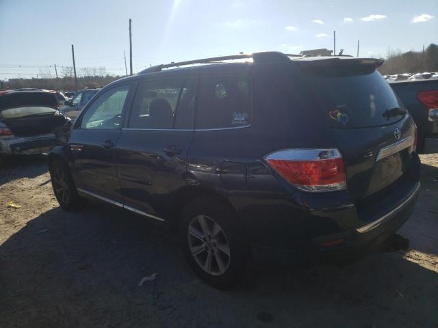 5TDBK3EH1CS106512 - 2012 TOYOTA HIGHLANDER BASE Bleu photo 2