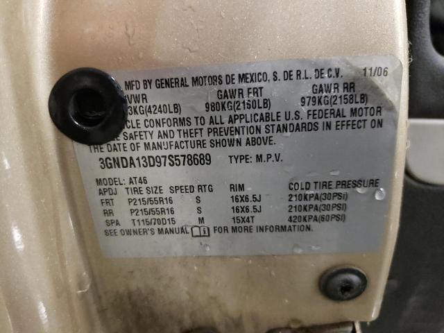 3GNDA13D97S578689 - 2007 CHEVROLET HHR LS 棕色 照片 12