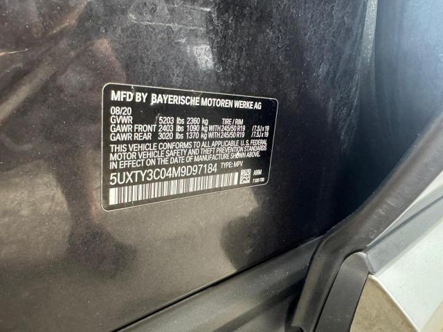 5UXTY3C04M9D97184 - 2021 BMW X3 SDRIVE30I BLACK photo 10