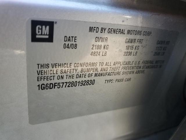 1G6DF577280192830 - 2008 CADILLAC CTS SILVER photo 12