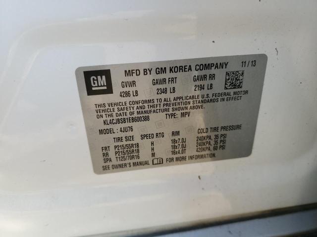 KL4CJBSB1EB600388 - 2014 BUICK ENCORE CONVENIENCE 白色 照片 13