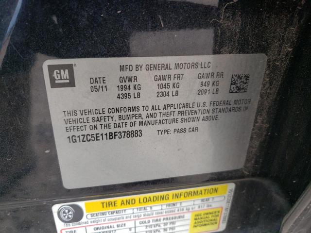 1G1ZC5E11BF378883 - 2011 CHEVROLET MALIBU 1LT 黑色 照片 13