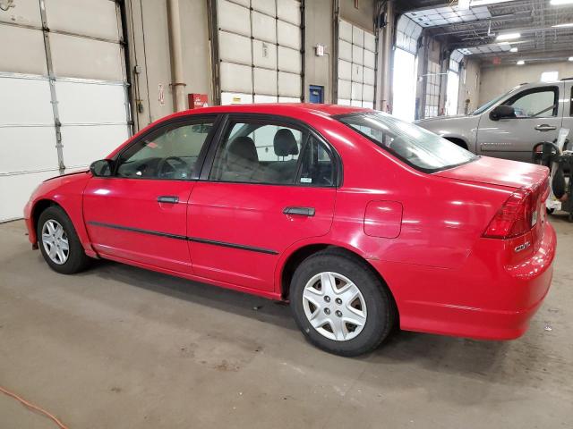 1HGES164X5L014186 - 2005 HONDA CIVIC DX RED photo 2