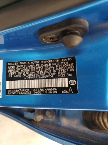 JTNKARJE0JJ569734 - 2018 TOYOTA COROLLA IM BLUE photo 12