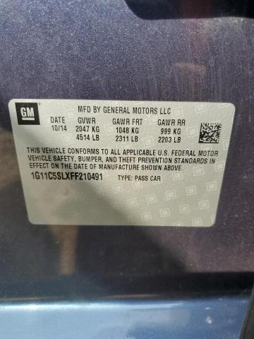 1G11C5SLXFF210491 - 2015 CHEVROLET MALIBU 1LT 蓝色 照片 12