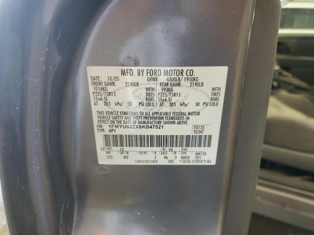 1FMYU02ZX6KB47521 - 2006 FORD ESCAPE XLS GRAY photo 13