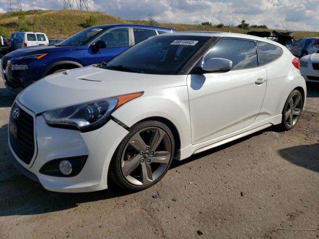 KMHTC6AE3EU190518 - 2014 HYUNDAI VELOSTER TURBO WHITE photo 1