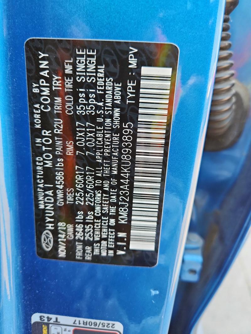 KM8J23A44KU893895 - 2019 HYUNDAI TUCSON SE 蓝色 照片 14
