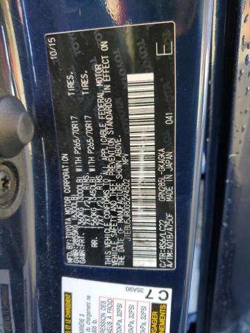 JTEBU5JR0G5294502 - 2016 TOYOTA 4RUNNER SR5/SR5 PREMIUM 蓝色 照片 12