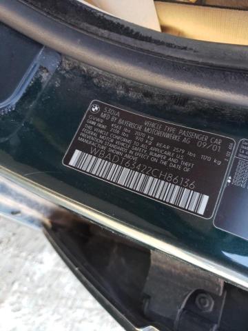 WBADT63422CH86136 - 2002 BMW 5 SERIES I AUTOMATIC GREEN photo 12
