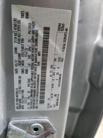 1FMCU9GDXHUD99689 - 2017 FORD ESCAPE SE 银色 照片 13