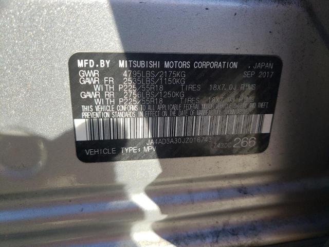 JA4AD3A30JZ016743 - 2018 MITSUBISHI OUTLANDER SE SILVER photo 12