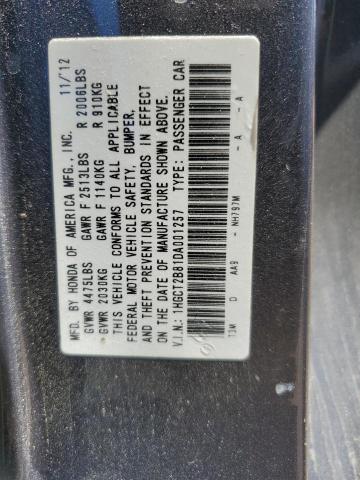 1HGCT2B81DA001257 - 2013 HONDA ACCORD EXL GRAY photo 12