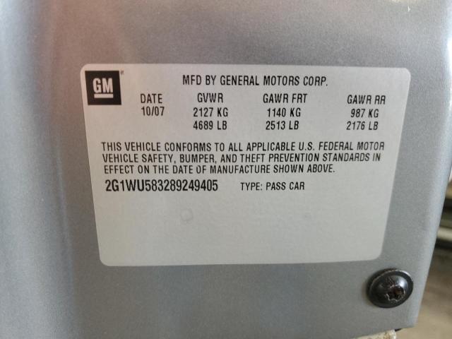 2G1WU583289249405 - 2008 CHEVROLET IMPALA LTZ SILVER photo 12