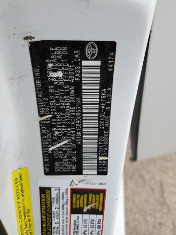 4T1BK1EB9DU056158 - 2013 TOYOTA AVALON BASE 白色 照片 12