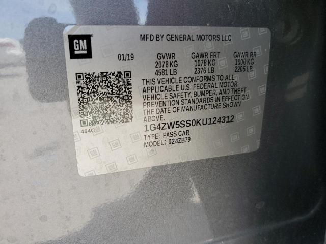 1G4ZW5SS0KU124312 - 2019 BUICK LACROSSE SPORT TOURING GRAY photo 12