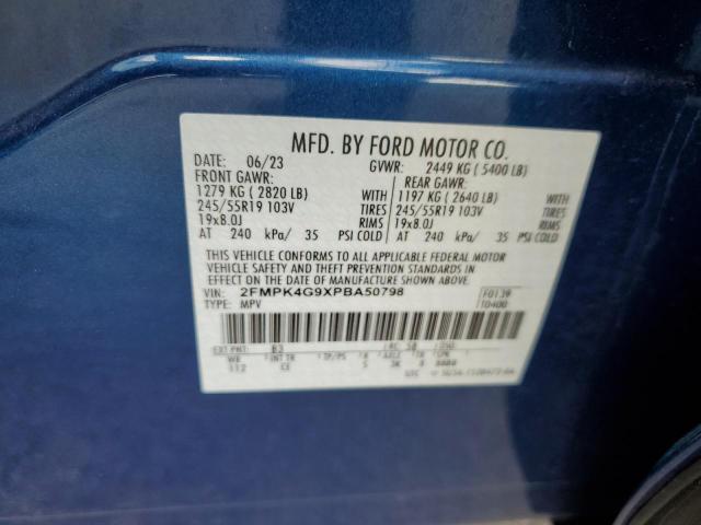 2FMPK4G9XPBA50798 - 2023 FORD EDGE SE BLUE photo 13