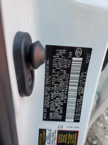 4T1BF1FK6GU167922 - 2016 TOYOTA CAMRY LE 白色 照片 12