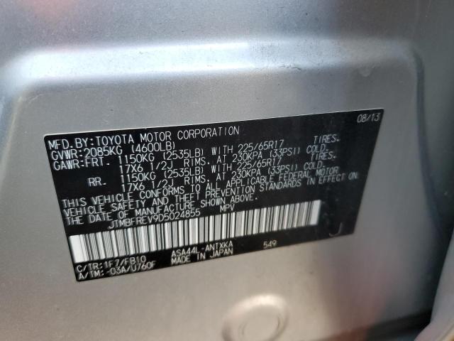 JTMBFREV9D5024855 - 2013 TOYOTA RAV4 LE SILVER photo 13