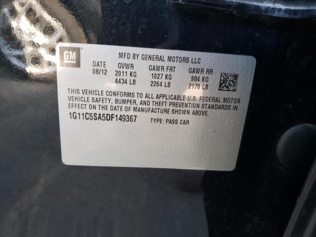 1G11C5SA5DF149367 - 2013 CHEVROLET MALIBU 1LT 黑色 照片 12