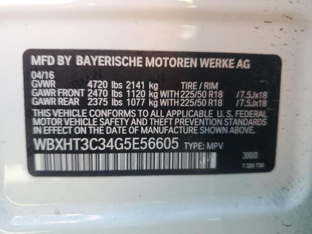 WBXHT3C34G5E56605 - 2016 BMW X1 XDRIVE28I WHITE photo 14