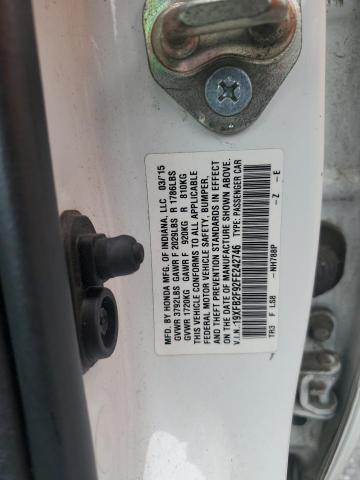 19XFB2F92FE242746 - 2015 HONDA CIVIC EXL WHITE photo 12